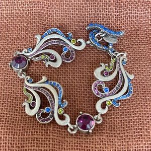 Vintage Chico’s Silver Tone Link Rhinestones Bracelet 7.5”